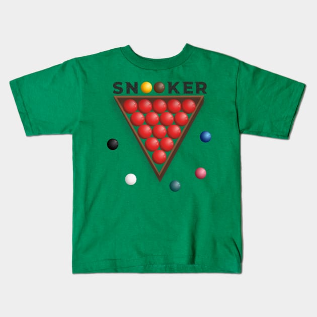 Snooker Ball Design Kids T-Shirt by AJ techDesigns